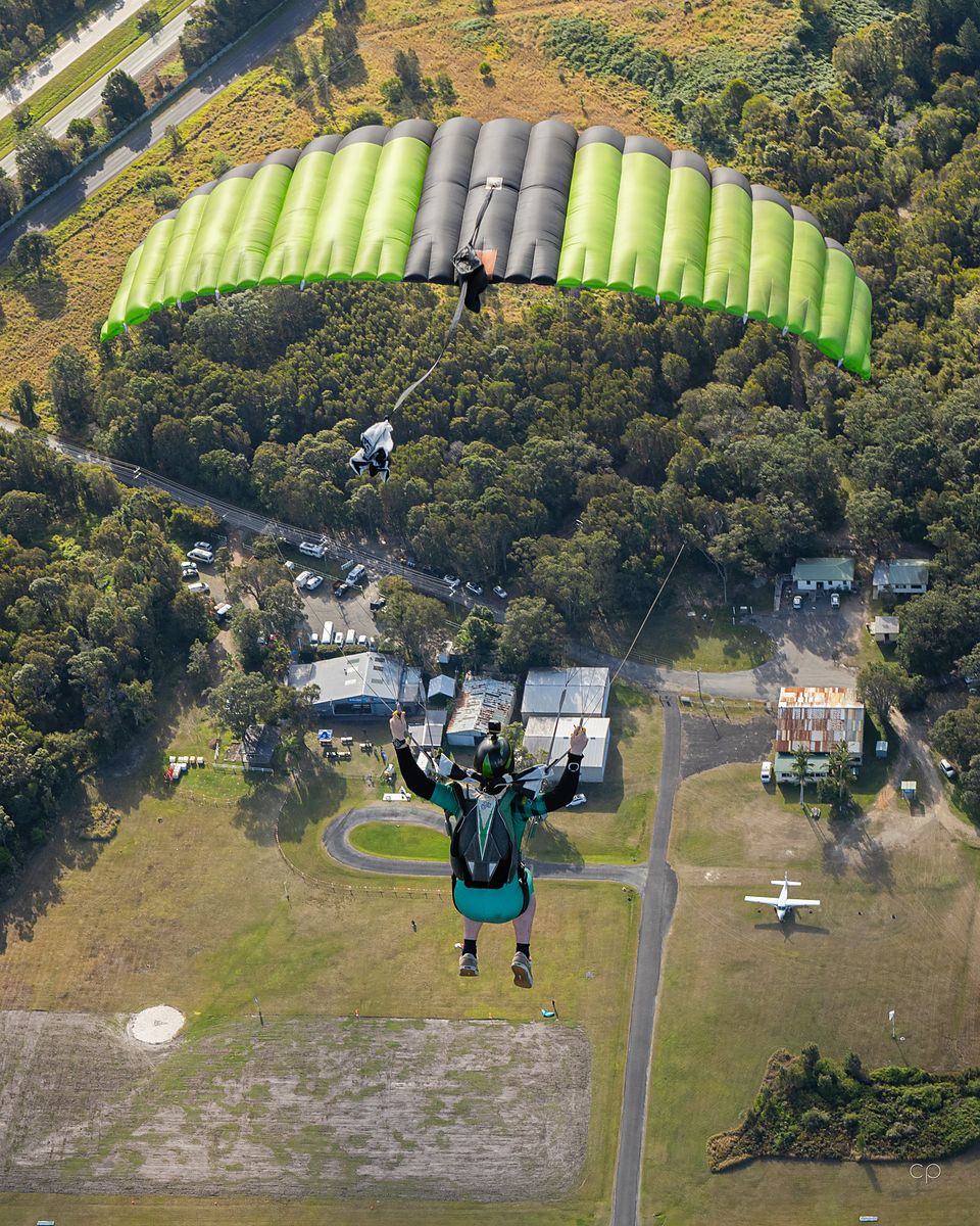 A canopy over the drop zone