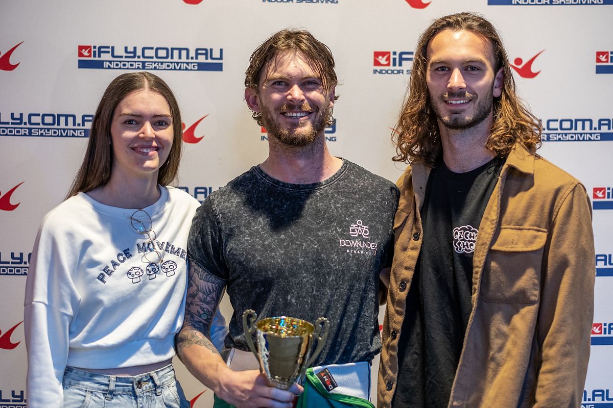 Competitors with the trophy after a final