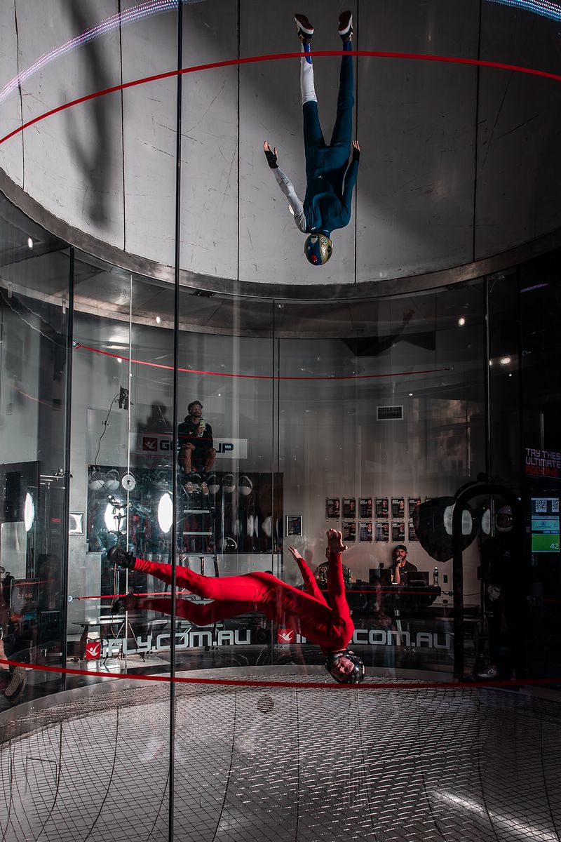 A flyer inverted in the tunnel chamber