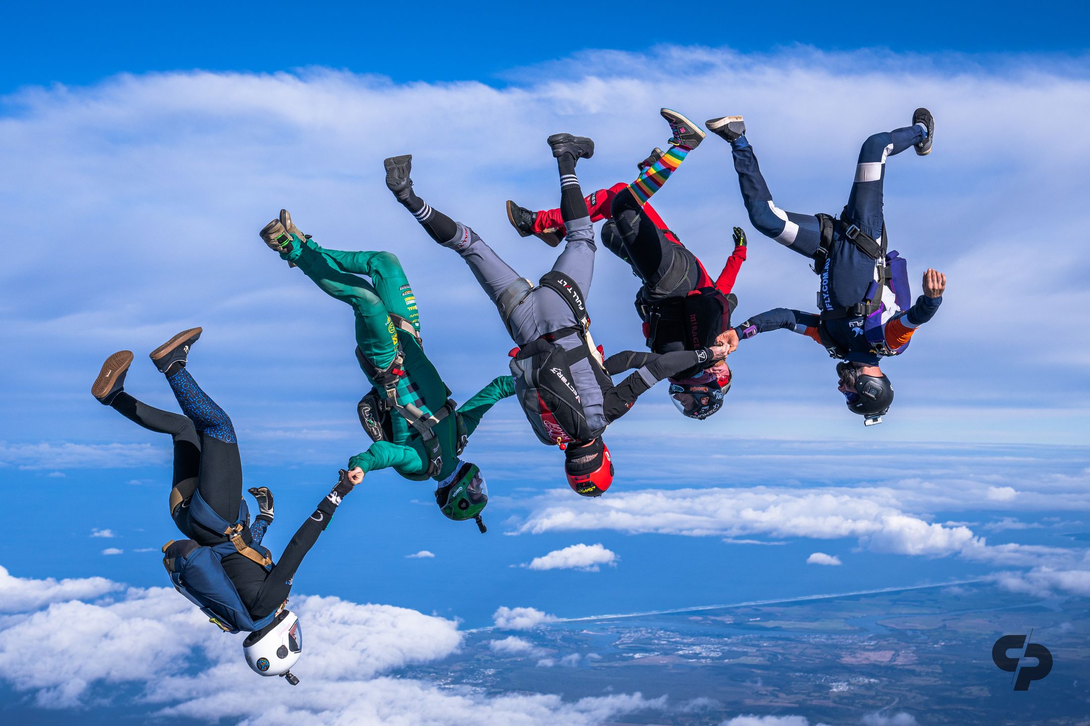 A head-down line above the clouds