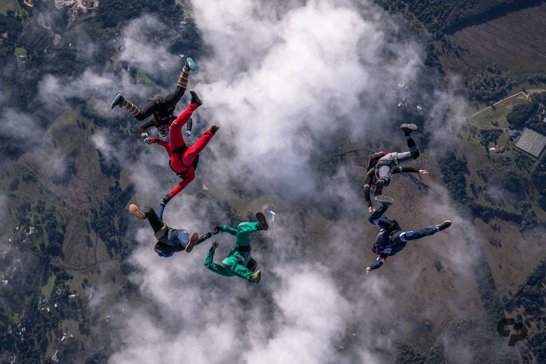 Flyers punching through cloud