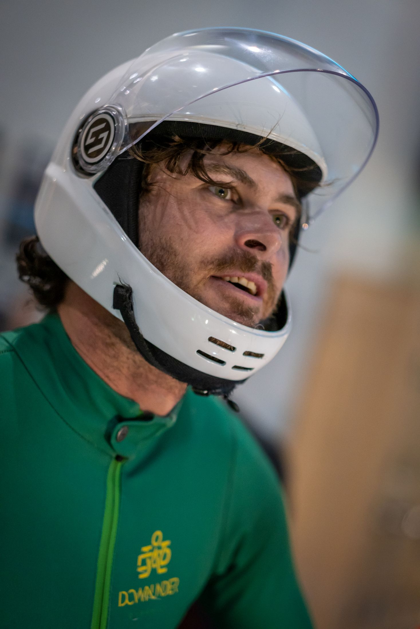 Helmet on, ready to fly
