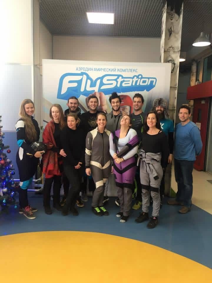 A tunnel camp group at FlyStation