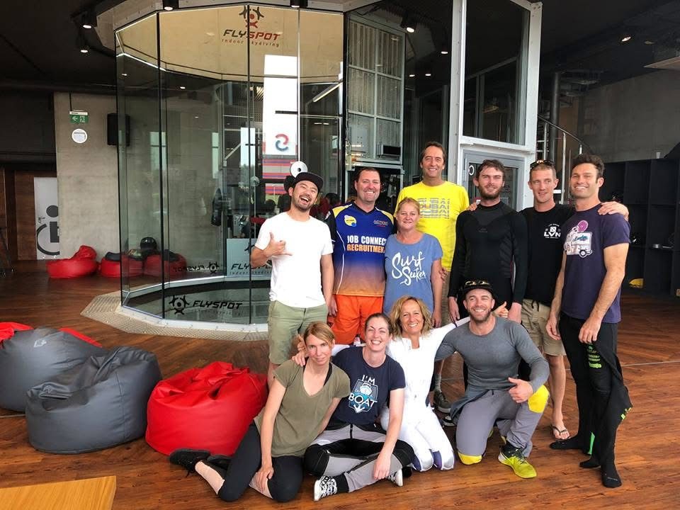 A tunnel camp group by the chamber