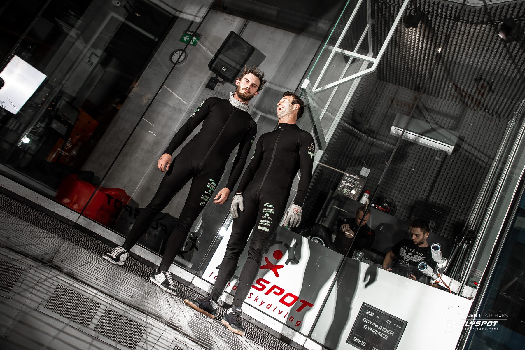 Mason Corby and Keith Grealy training head down at Flyspot, Warsaw