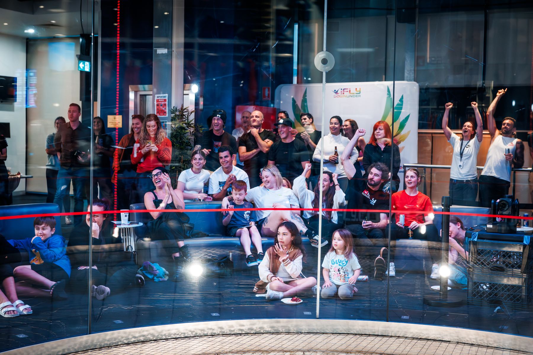 The crowd and crew at the Body Piloting Championships