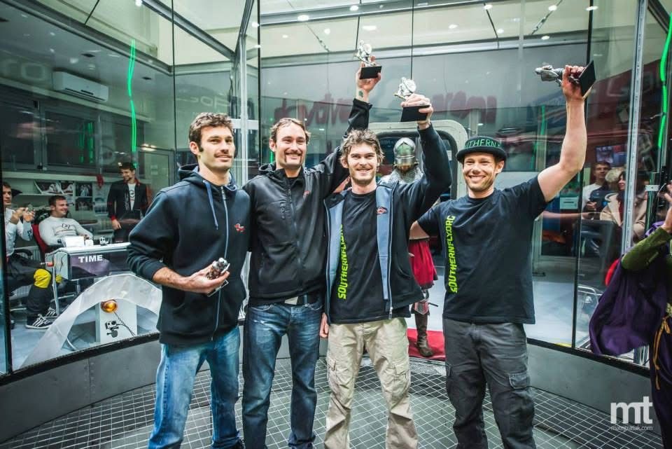Team Southern Fly with their trophies in the tunnel: Mason Corby, Keith Grealy, Joe Grealy and Mark Meadowcroft