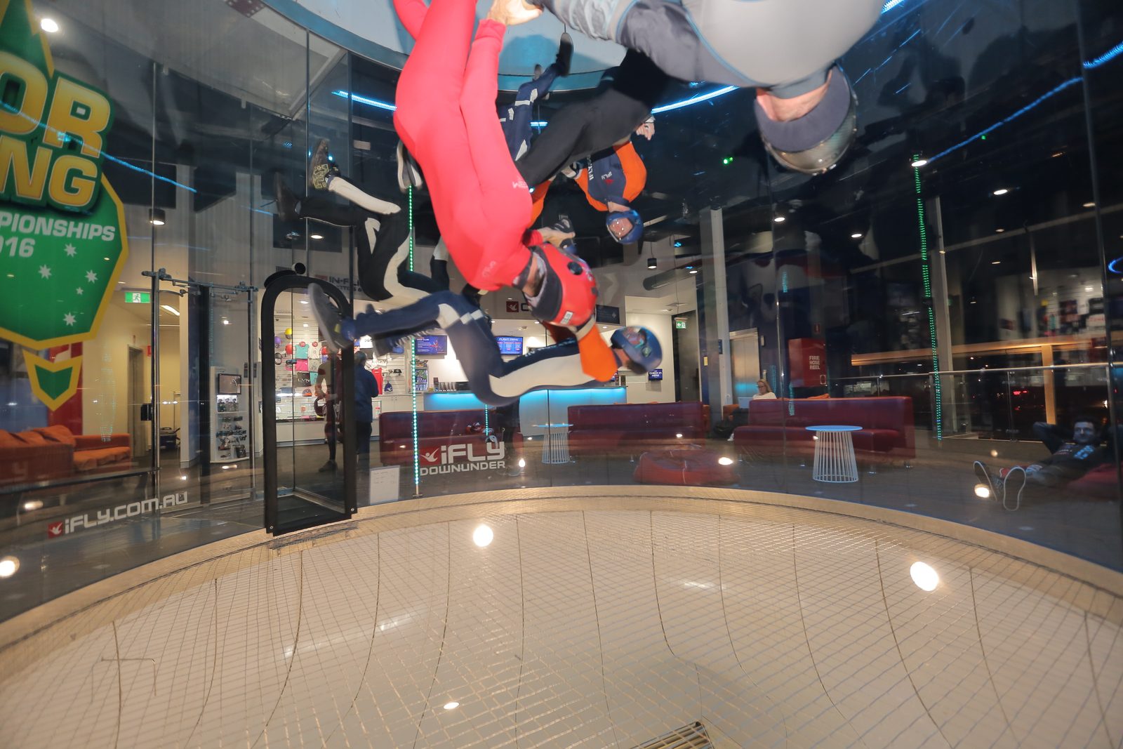 A tunnel camp group at iFLY Downunder